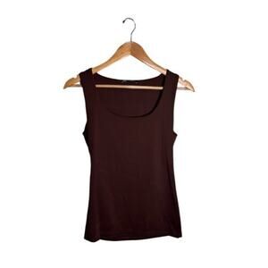 Zara Stretchy Tank Chocolate Brown Scoop Neck Size Medium Base Layer Neutral